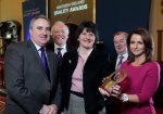 Peter McNaney Chief Executive , Belfast City Council and Jill Minne – Head of Human Resources, receive the Northern Ireland Quality Award on behalf of Human Resources and Organisation Development Unit , Chief Executive's Department, Belfast City Council